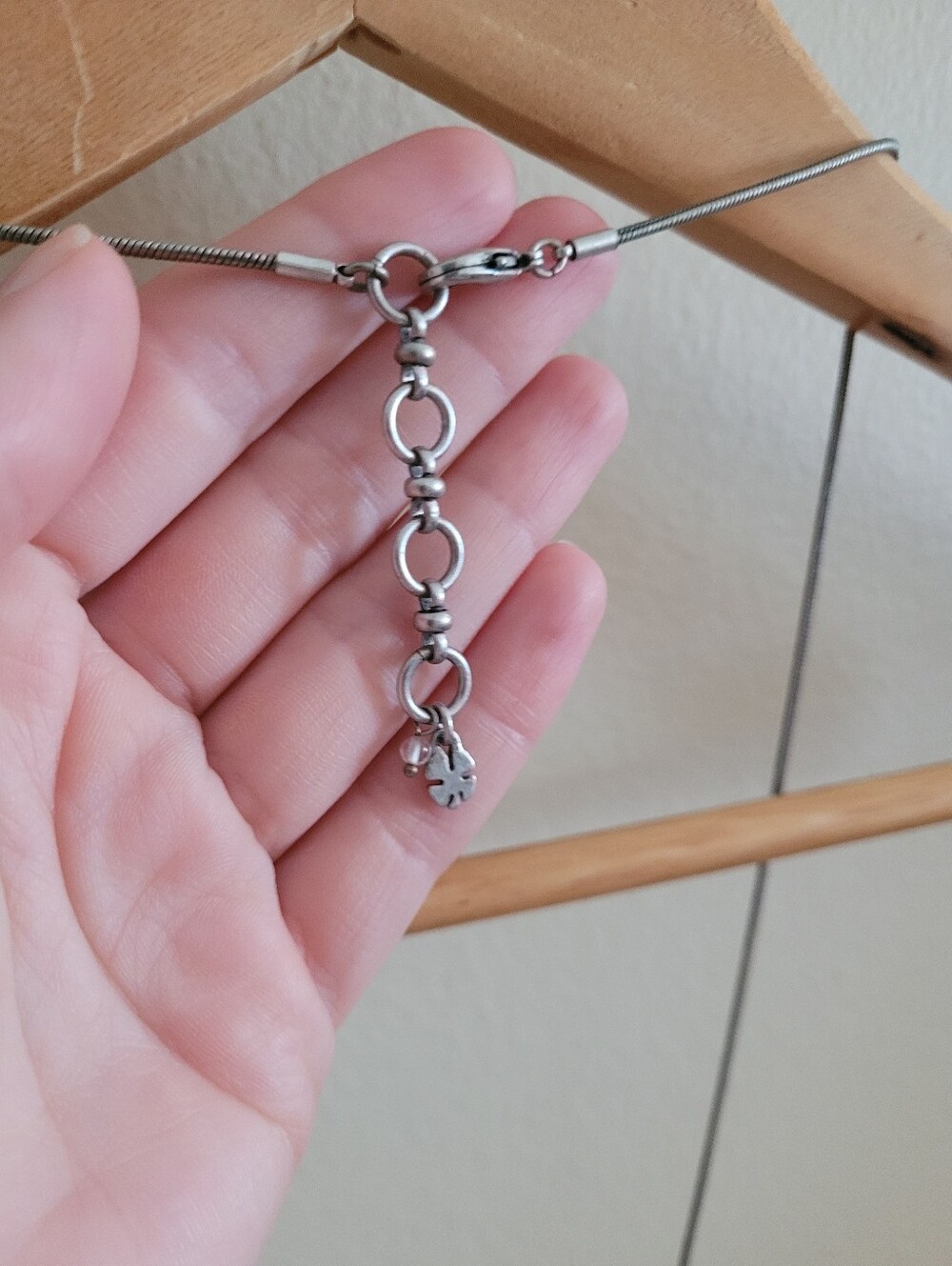 Lucky Brand Long Triple Pendant Necklace, Silver Toned & Burgundy - Picture 5 of 5